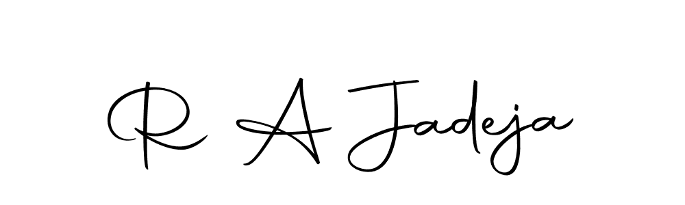 Use a signature maker to create a handwritten signature online. With this signature software, you can design (Autography-DOLnW) your own signature for name R A Jadeja. R A Jadeja signature style 10 images and pictures png