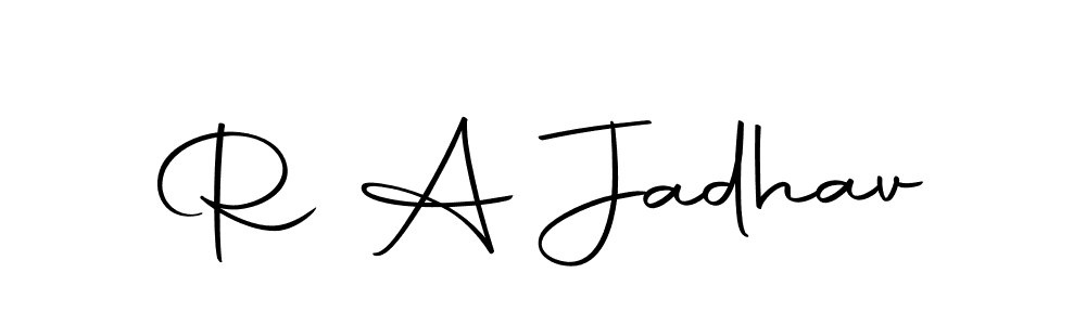 Create a beautiful signature design for name R A Jadhav. With this signature (Autography-DOLnW) fonts, you can make a handwritten signature for free. R A Jadhav signature style 10 images and pictures png