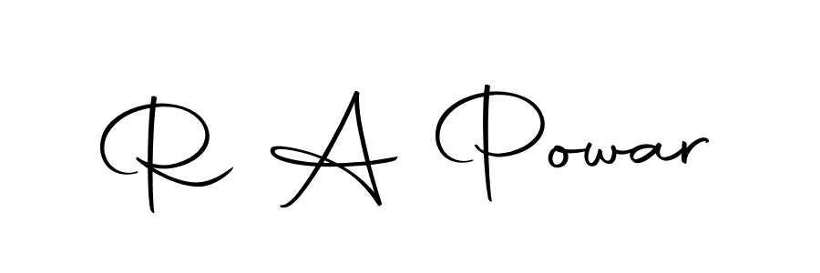 Create a beautiful signature design for name R A Powar. With this signature (Autography-DOLnW) fonts, you can make a handwritten signature for free. R A Powar signature style 10 images and pictures png