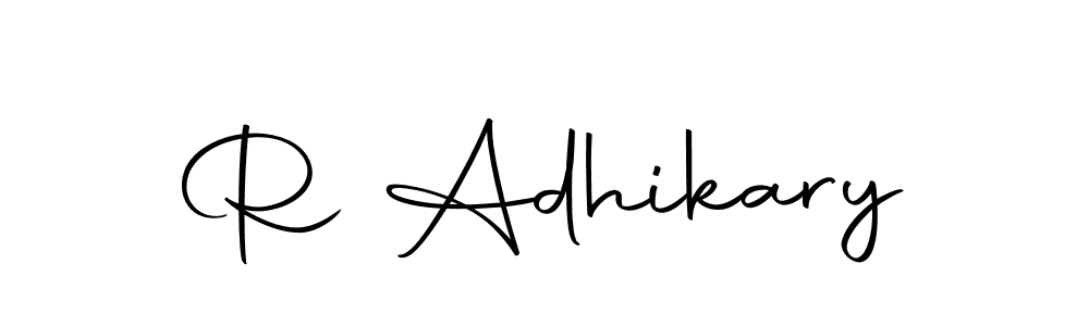 Design your own signature with our free online signature maker. With this signature software, you can create a handwritten (Autography-DOLnW) signature for name R Adhikary. R Adhikary signature style 10 images and pictures png