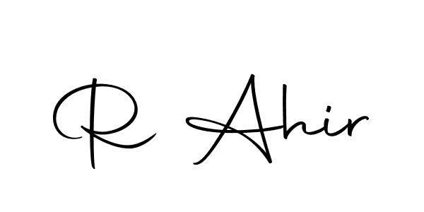 Create a beautiful signature design for name R Ahir. With this signature (Autography-DOLnW) fonts, you can make a handwritten signature for free. R Ahir signature style 10 images and pictures png