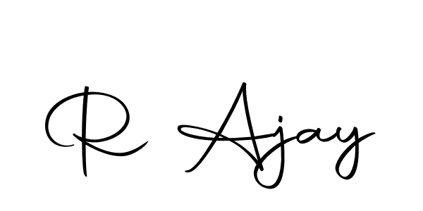 Create a beautiful signature design for name R Ajay. With this signature (Autography-DOLnW) fonts, you can make a handwritten signature for free. R Ajay signature style 10 images and pictures png