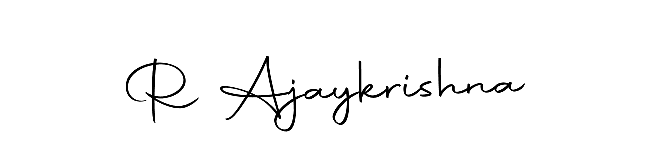 Make a beautiful signature design for name R Ajaykrishna. With this signature (Autography-DOLnW) style, you can create a handwritten signature for free. R Ajaykrishna signature style 10 images and pictures png