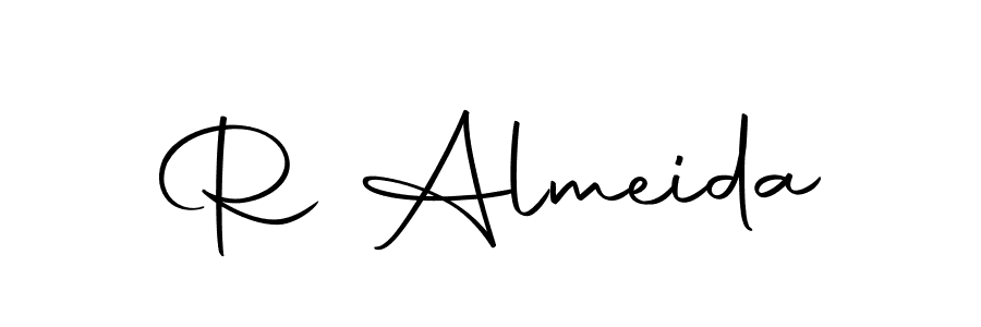You should practise on your own different ways (Autography-DOLnW) to write your name (R Almeida) in signature. don't let someone else do it for you. R Almeida signature style 10 images and pictures png