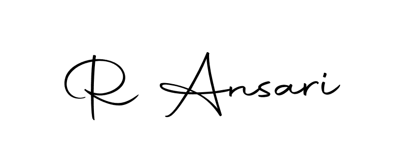 You should practise on your own different ways (Autography-DOLnW) to write your name (R Ansari) in signature. don't let someone else do it for you. R Ansari signature style 10 images and pictures png