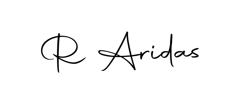 The best way (Autography-DOLnW) to make a short signature is to pick only two or three words in your name. The name R Aridas include a total of six letters. For converting this name. R Aridas signature style 10 images and pictures png