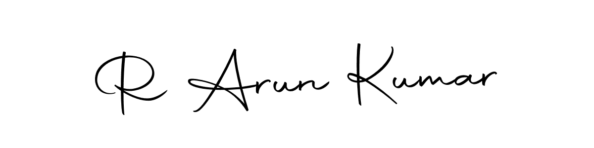 The best way (Autography-DOLnW) to make a short signature is to pick only two or three words in your name. The name R Arun Kumar include a total of six letters. For converting this name. R Arun Kumar signature style 10 images and pictures png