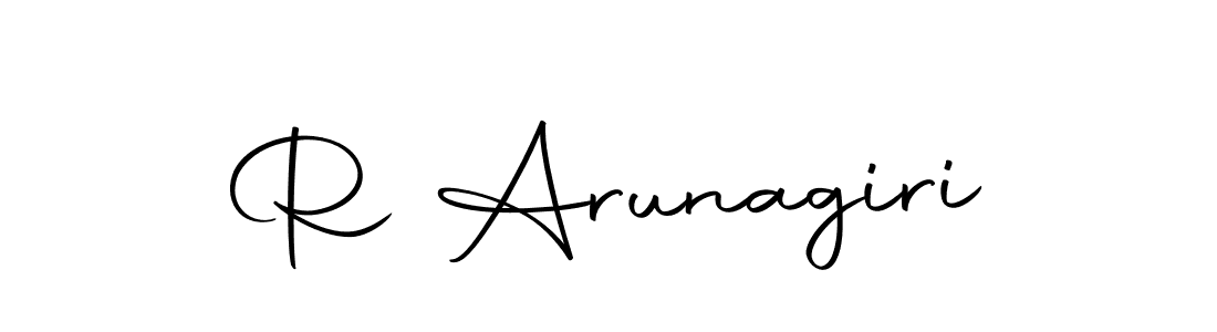 Create a beautiful signature design for name R Arunagiri. With this signature (Autography-DOLnW) fonts, you can make a handwritten signature for free. R Arunagiri signature style 10 images and pictures png