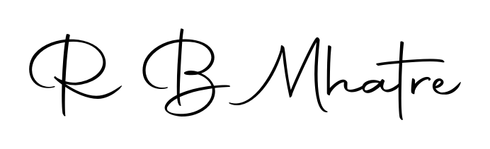 The Autography-DOLnW handwriting style adds charm and authenticity to name R B Mhatre. A wonderful choice for personal thank-you notes. R B Mhatre signature style 10 images and pictures png