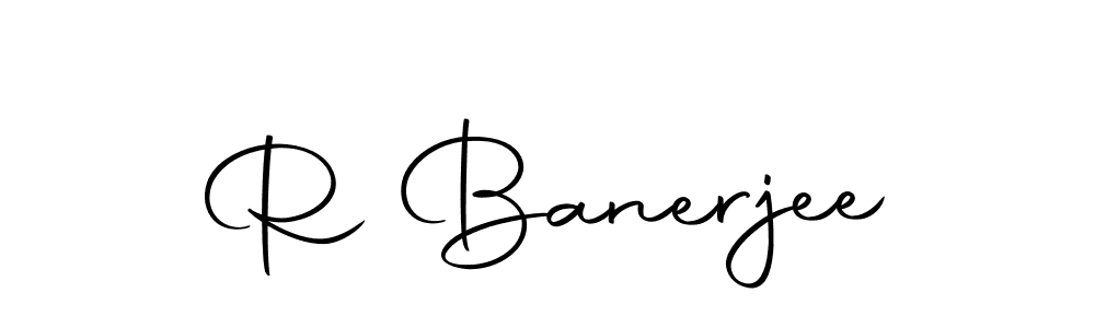 Design your own signature with our free online signature maker. With this signature software, you can create a handwritten (Autography-DOLnW) signature for name R Banerjee. R Banerjee signature style 10 images and pictures png