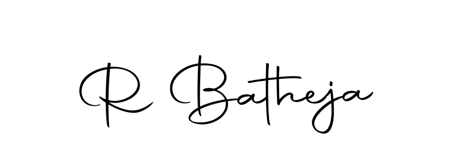 How to make R Batheja name signature. Use Autography-DOLnW style for creating short signs online. This is the latest handwritten sign. R Batheja signature style 10 images and pictures png