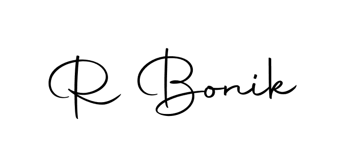 Make a beautiful signature design for name R Bonik. With this signature (Autography-DOLnW) style, you can create a handwritten signature for free. R Bonik signature style 10 images and pictures png