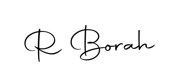 How to make R Borah name signature. Use Autography-DOLnW style for creating short signs online. This is the latest handwritten sign. R Borah signature style 10 images and pictures png