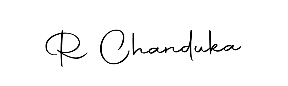 Use a signature maker to create a handwritten signature online. With this signature software, you can design (Autography-DOLnW) your own signature for name R Chanduka. R Chanduka signature style 10 images and pictures png