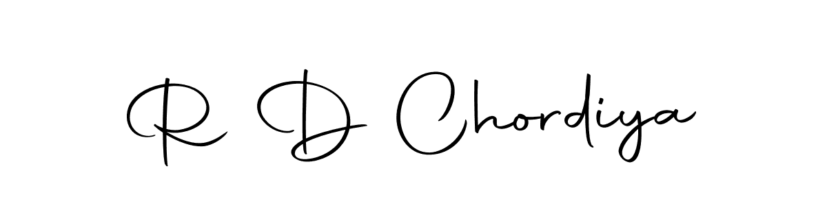 You should practise on your own different ways (Autography-DOLnW) to write your name (R D Chordiya) in signature. don't let someone else do it for you. R D Chordiya signature style 10 images and pictures png