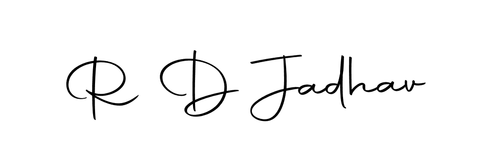 Use a signature maker to create a handwritten signature online. With this signature software, you can design (Autography-DOLnW) your own signature for name R D Jadhav. R D Jadhav signature style 10 images and pictures png