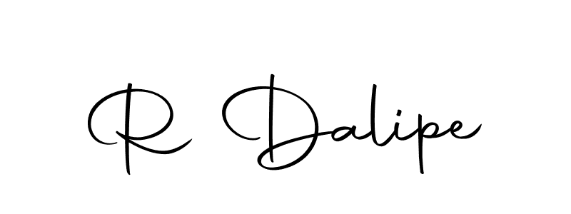How to make R Dalipe name signature. Use Autography-DOLnW style for creating short signs online. This is the latest handwritten sign. R Dalipe signature style 10 images and pictures png