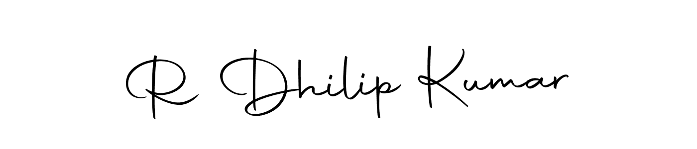 How to make R Dhilip Kumar name signature. Use Autography-DOLnW style for creating short signs online. This is the latest handwritten sign. R Dhilip Kumar signature style 10 images and pictures png