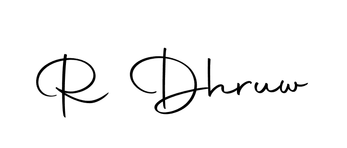 Use a signature maker to create a handwritten signature online. With this signature software, you can design (Autography-DOLnW) your own signature for name R Dhruw. R Dhruw signature style 10 images and pictures png