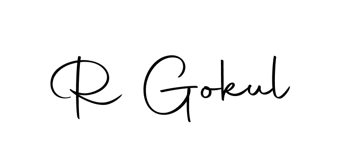 Design your own signature with our free online signature maker. With this signature software, you can create a handwritten (Autography-DOLnW) signature for name R Gokul. R Gokul signature style 10 images and pictures png