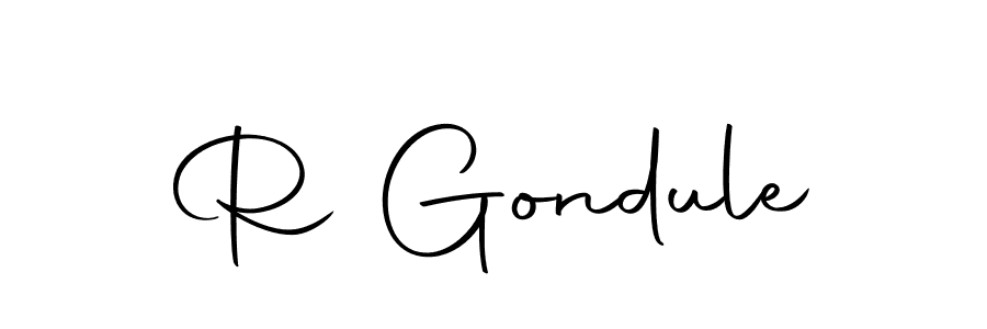 Use a signature maker to create a handwritten signature online. With this signature software, you can design (Autography-DOLnW) your own signature for name R Gondule. R Gondule signature style 10 images and pictures png