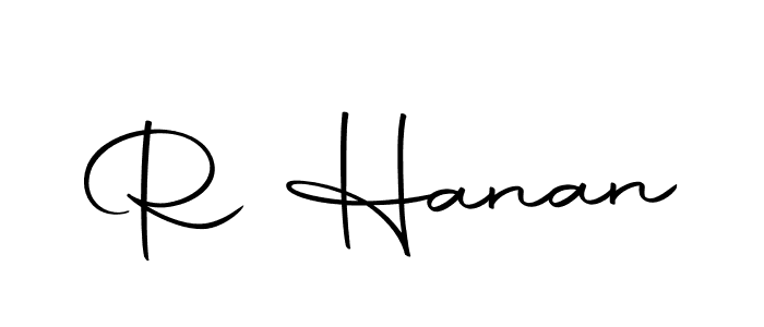 Use a signature maker to create a handwritten signature online. With this signature software, you can design (Autography-DOLnW) your own signature for name R Hanan. R Hanan signature style 10 images and pictures png