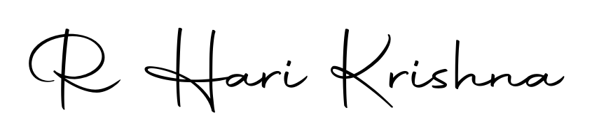 A stylish, flowing autograph style designed for name R Hari Krishna using Autography-DOLnW typography. Perfect for digital creative projects. R Hari Krishna signature style 10 images and pictures png