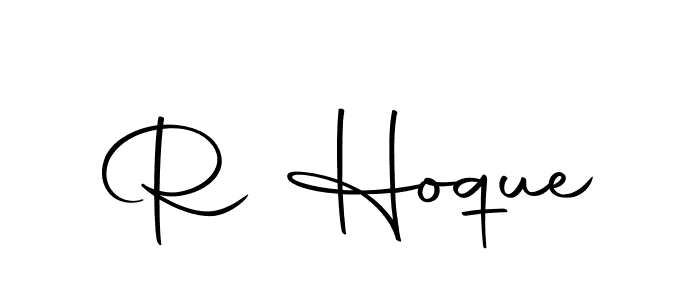 You should practise on your own different ways (Autography-DOLnW) to write your name (R Hoque) in signature. don't let someone else do it for you. R Hoque signature style 10 images and pictures png