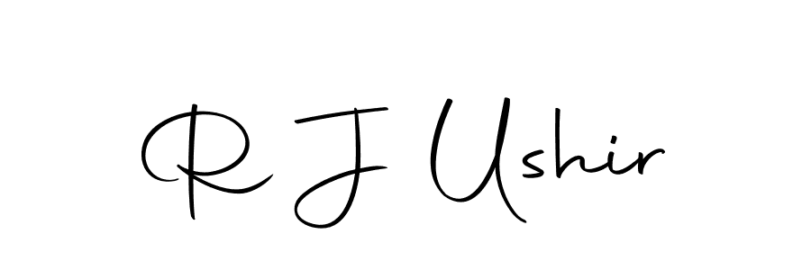 You should practise on your own different ways (Autography-DOLnW) to write your name (R J Ushir) in signature. don't let someone else do it for you. R J Ushir signature style 10 images and pictures png