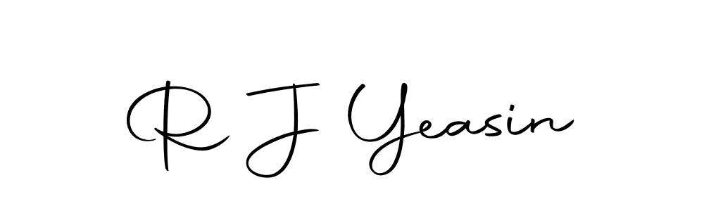 Use a signature maker to create a handwritten signature online. With this signature software, you can design (Autography-DOLnW) your own signature for name R J Yeasin. R J Yeasin signature style 10 images and pictures png