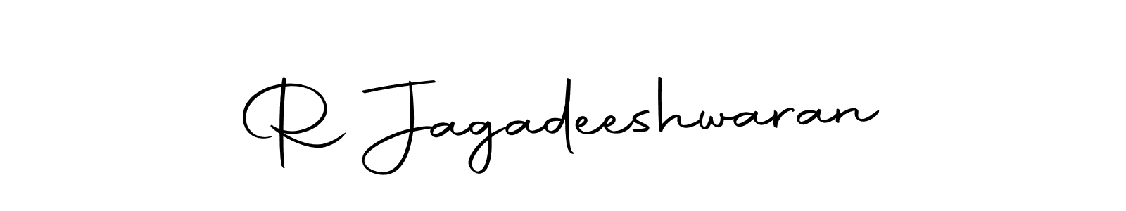 How to make R Jagadeeshwaran name signature. Use Autography-DOLnW style for creating short signs online. This is the latest handwritten sign. R Jagadeeshwaran signature style 10 images and pictures png