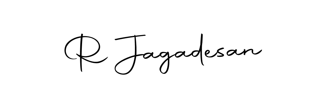 Use a signature maker to create a handwritten signature online. With this signature software, you can design (Autography-DOLnW) your own signature for name R Jagadesan. R Jagadesan signature style 10 images and pictures png