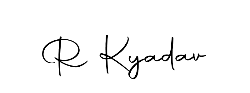 You can use this online signature creator to create a handwritten signature for the name R Kyadav. This is the best online autograph maker. R Kyadav signature style 10 images and pictures png