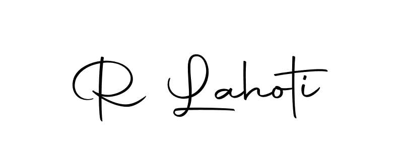 if you are searching for the best signature style for your name R Lahoti. so please give up your signature search. here we have designed multiple signature styles  using Autography-DOLnW. R Lahoti signature style 10 images and pictures png