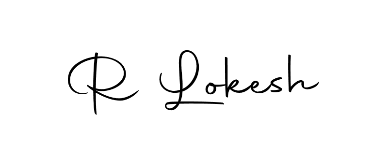 You can use this online signature creator to create a handwritten signature for the name R Lokesh. This is the best online autograph maker. R Lokesh signature style 10 images and pictures png