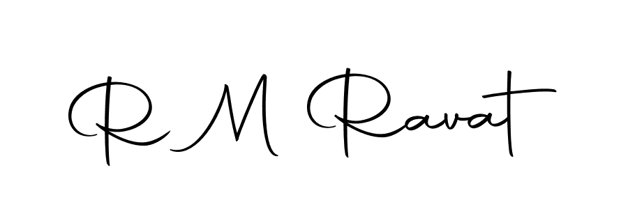 How to make R M Ravat name signature. Use Autography-DOLnW style for creating short signs online. This is the latest handwritten sign. R M Ravat signature style 10 images and pictures png