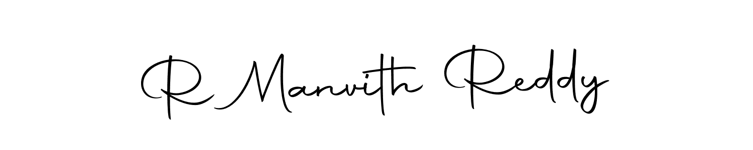 Create a beautiful signature design for name R Manvith Reddy. With this signature (Autography-DOLnW) fonts, you can make a handwritten signature for free. R Manvith Reddy signature style 10 images and pictures png