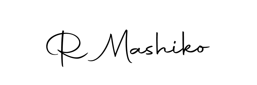 The best way (Autography-DOLnW) to make a short signature is to pick only two or three words in your name. The name R Mashiko include a total of six letters. For converting this name. R Mashiko signature style 10 images and pictures png