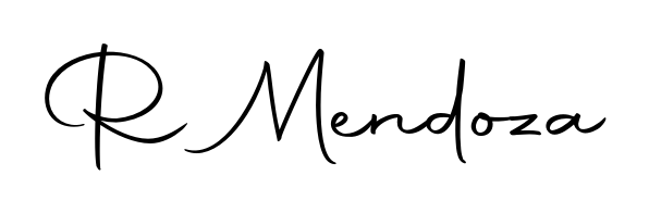 Elevate your brand with a stunning R Mendoza eSignature. The Autography-DOLnW style provides a balanced, flowing aesthetic for everyday signing. R Mendoza signature style 10 images and pictures png