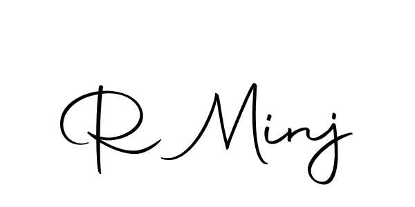 Create a beautiful signature design for name R Minj. With this signature (Autography-DOLnW) fonts, you can make a handwritten signature for free. R Minj signature style 10 images and pictures png