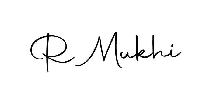 Make a beautiful signature design for name R Mukhi. With this signature (Autography-DOLnW) style, you can create a handwritten signature for free. R Mukhi signature style 10 images and pictures png