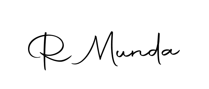 How to make R Munda name signature. Use Autography-DOLnW style for creating short signs online. This is the latest handwritten sign. R Munda signature style 10 images and pictures png