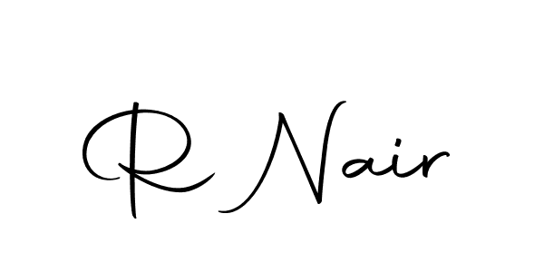 The best way (Autography-DOLnW) to make a short signature is to pick only two or three words in your name. The name R Nair include a total of six letters. For converting this name. R Nair signature style 10 images and pictures png