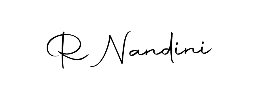 You should practise on your own different ways (Autography-DOLnW) to write your name (R Nandini) in signature. don't let someone else do it for you. R Nandini signature style 10 images and pictures png