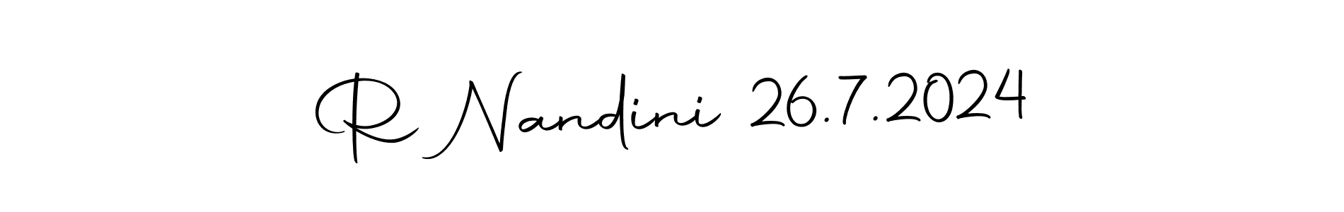 Similarly Autography-DOLnW is the best handwritten signature design. Signature creator online .You can use it as an online autograph creator for name R Nandini 26.7.2024. R Nandini 26.7.2024 signature style 10 images and pictures png