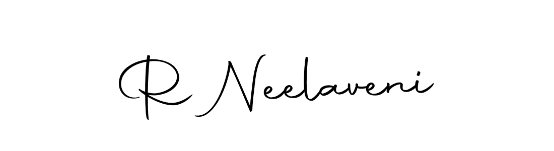 Use a signature maker to create a handwritten signature online. With this signature software, you can design (Autography-DOLnW) your own signature for name R Neelaveni. R Neelaveni signature style 10 images and pictures png