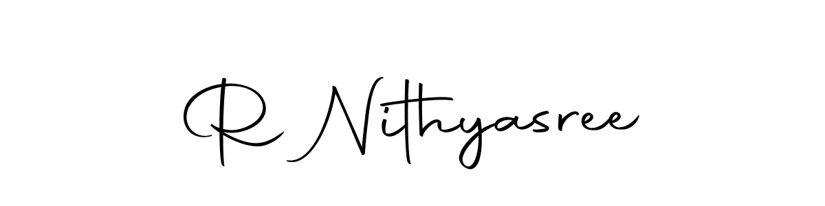 Use a signature maker to create a handwritten signature online. With this signature software, you can design (Autography-DOLnW) your own signature for name R Nithyasree. R Nithyasree signature style 10 images and pictures png