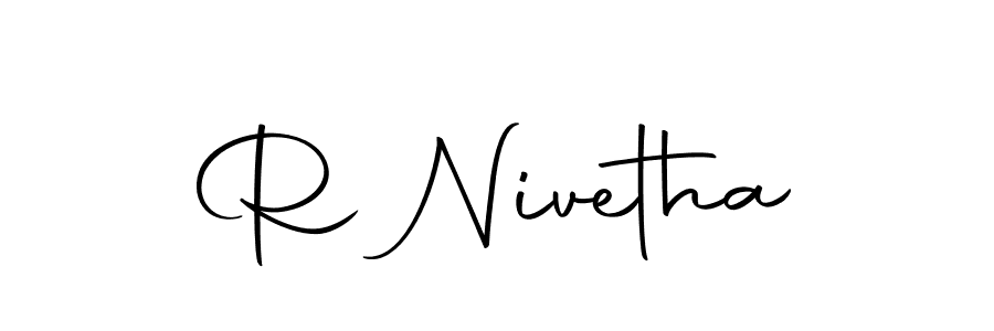 Similarly Autography-DOLnW is the best handwritten signature design. Signature creator online .You can use it as an online autograph creator for name R Nivetha. R Nivetha signature style 10 images and pictures png