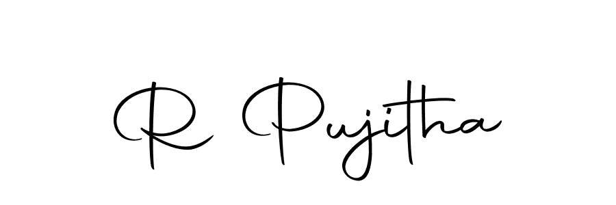 How to make R Pujitha signature? Autography-DOLnW is a professional autograph style. Create handwritten signature for R Pujitha name. R Pujitha signature style 10 images and pictures png
