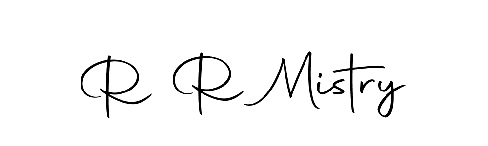 How to make R R Mistry name signature. Use Autography-DOLnW style for creating short signs online. This is the latest handwritten sign. R R Mistry signature style 10 images and pictures png